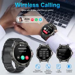 2025 nova bússola militar relógio inteligente masculino 1.85 "hd tela grande freqüência cardíaca bluetooth chamada à prova dwaterproof água smartwatch reloj inteligente - Image 5