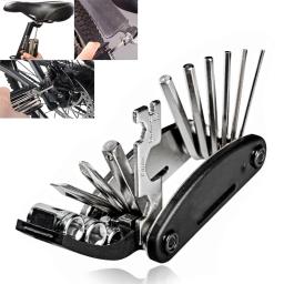 Kit de ferramentas de reparo de bicicleta de montanha em aço carbono, 16 em 1, ferramentas essenciais para manutenção rápida e fácil de bicicletas - Image 1