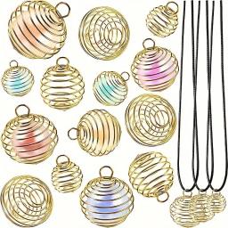 30 pçs diy acessórios de jóias bola oca brincos pulseira colar acessórios artesanal frisado buraco metal mistura bola lanterna - Image 1