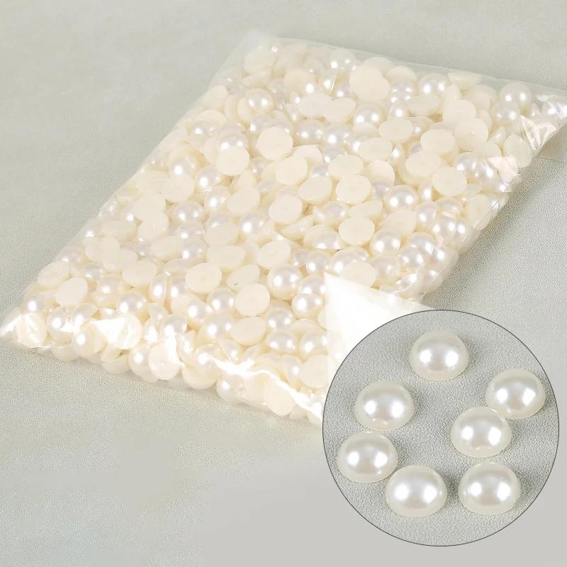 Meia Rodada ABS Imitação Pérola Beads, Loose Plastic Acrílico Beads, Colar, Pulseiras, Handmade, DIY Jóias Fazendo Componentes - Image 1