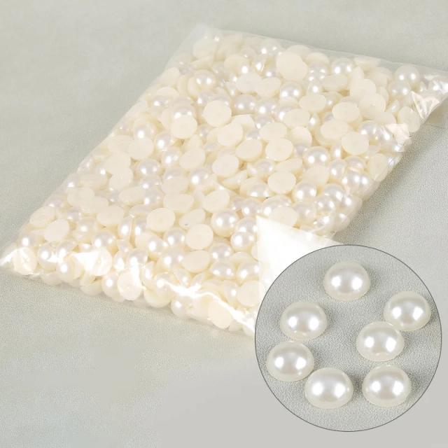 Meia Rodada ABS Imitação Pérola em Beads de Plástico Acrílico para Colares e Pulseiras - Componentes DIY para Joias Artesanais