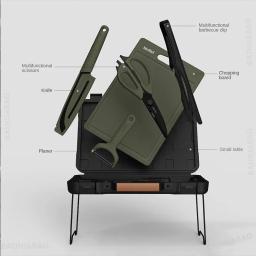 Nextool-Ferramentas de churrasco Set, Outdoor Camping, faca de piquenique, Tábua de cortar, Multifuncional Tesoura, BBQ portátil Carrying Case - Image 2