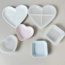 Forma De Coração De Concreto Moldes De Silicone, DIY Artesanal Resina Epóxi, Bandeja De Armazenamento De Jóias, Molde De Panela De Flores De Gesso, Decoração De Casa - Image 2