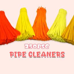 Pipe Cleaners Chenille Hastes, Suprimentos Artesanais Em Massa para DIY Arte e Artesanato Projetos, 5 Cores Amarelas Sortidas, 250 Pcs - Image 4