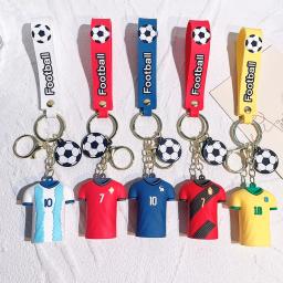 Futebol Cup Estrela do atleta camisa esporte 3D Silicone boneca chaveiro futebol fã Ronaldo Neymar Mbappé Jersey Pendent Keyring presente - Image 1