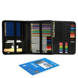 Art Kit para Desenho a Lápis Colorido, Inclui Lápis de Esboço Profissional, Premium Sketchbook, Zipper Case, Ferramentas, HB-CBPB071-3, 71 Pcs - Image 4