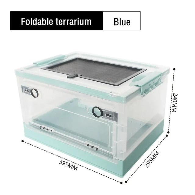 Caixa de Alimentação Dobrável para Répteis com Tela de Ventilação para Terrários e Tanques de Lagartos e Aranhas