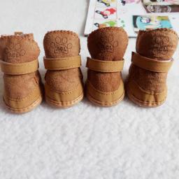 Botas de neve ao ar livre para cães, tênis antiderrapante, sapatos confortáveis para animais de estimação quentes, suprimentos para neve, inverno, 4 peças por conjunto - Image 5