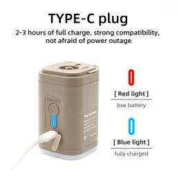 PACOONE-Mini Compressor de ar portátil Bomba de inflação ao ar livre Almofada de ar sem fio, cama bomba de ar - Image 5