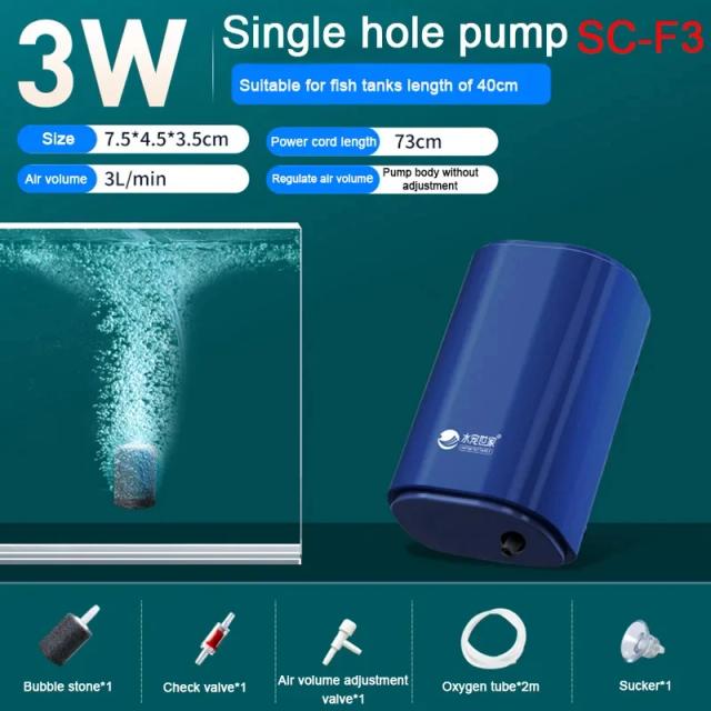 Bomba de Ar Silenciosa para Aquário com Válvula de Retenção e Quatro Saídas, 220V, 14W - Aerador Ideal para Tanques de Peixes