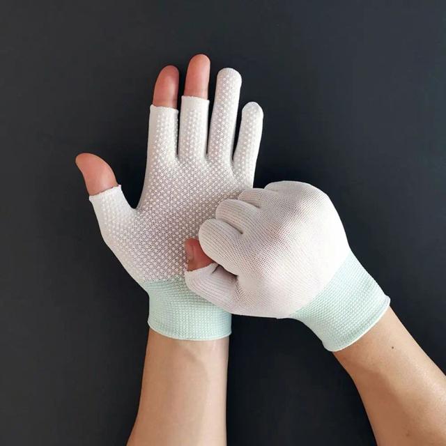Luvas Antiderrapantes de Pesca e Ciclismo para Primavera e Verão - Frescas, Respiráveis e Protetoras com Dedos Abertos