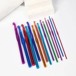 Alumínio Crochet Hooks Set, Agulhas De Tricô, Metal Gancho, DIY Fio Agulha, Weave Sweater, Acessórios De Costura Ferramenta, 2-12mm - Image 2
