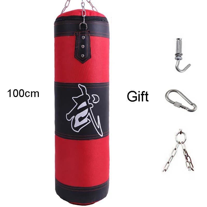 Saco de areia de boxe durável saco de boxe pesado com corrente de metal gancho mosquetão treinamento de fitness gancho chute luta karate taekwondo - Image 1