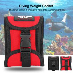 Impermeável Nylon pano mergulho peso saco, Snorkeling peso cinto bolso com fivela de liberação rápida, 3kg - Image 1