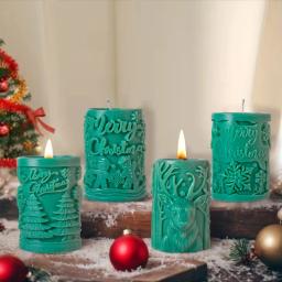 Vela perfumada de natal molde de silicone carta de natal fragrância cilíndrica vela ornamento ferramentas de fabricação de velas - Image 5