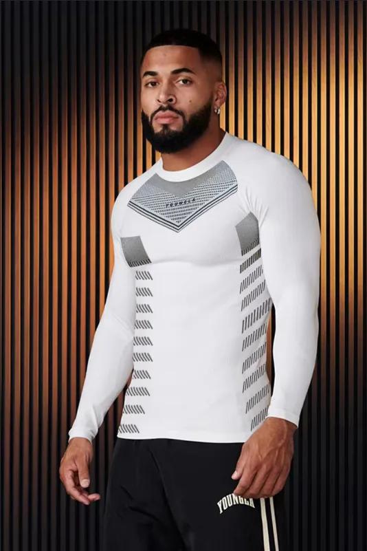 Camiseta Masculina de Mangas Compridas Respirável e Elástica para Treino, Casual e Ideal para Primavera e Outono