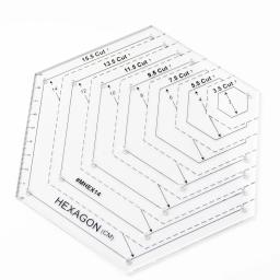 Régua hexágona transparente para costura, régua sextavada para arte em casa ferramenta de corte alfaiate artesanato faça você mesmo material de escritório - Image 1