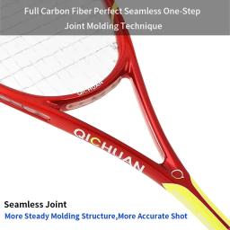 Raquete de squash QICHUAN-Full de fibra de carbono para jogadores profissionais, personalizada - Image 5