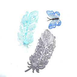 Molde de corte de metal de penas, scrapbooking, faça você mesmo, artesanato de metal, moldes de penas, estêncil, álbum de fotos, cartão, suprimentos de fabricação - Image 2