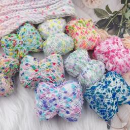 Fio misto feito à mão, fio de doces coloridos, fio diy, fio tecido à mão, fio de feijão, fio de bola, fiação tecida - Image 1