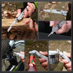 SWISS TECH-Mini Faca Dobrável Multitool, 11 em 1, EDC, Tático, Camping, Ferramentas de Sobrevivência, Canivete ao ar livre, Tesoura, Chave de fenda - Image 3
