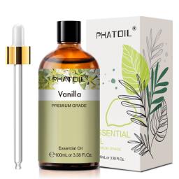 Phatoil 100ml óleo essencial de eucalipto lavanda baunilha jasmim limão bergamota aroma óleo para difusor aromaterapia vela fazendo - Image 3