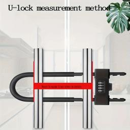 U-Shaped Combinação Cadeado com fivela ajustável, Quatro Posição Cadeado, Adequado para bicicletas e portas de vidro - Image 1