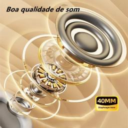 Fones de ouvido Bluetooth, fones de ouvido para jogos montados na cabeça, fones de ouvido estéreo sem fio com microfone - Image 3