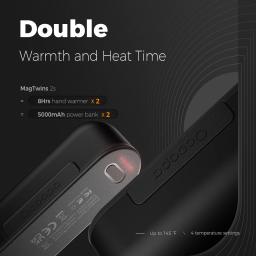 OCOOPA  Aquecedores de mão recarregáveis 2 pacotes, aquecedor de mão elétrico magnético, 16 horas de calor 4 níveis de calor até 145 ℉, carregador portátil USB-C 10000mAh, Raynauds, golfe, presentes técnicos para homen - Image 4