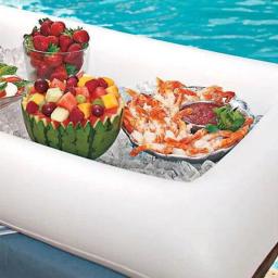 Mesa inflável de esportes aquáticos Piscina Bar de cerveja Linha flutuante de ar Comida de praia de verão Bandeja de bebida Balde de festa Porta-copos - Image 3