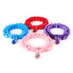 Colar de gato ajustável com pingente de sino, cães pequenos e médios, colar de cachorro, fivela de segurança, laço doce, bonito - Image 5