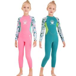 Terno de mergulho em neoprene para meninas maiô de manga comprida, roupas de medusa para água fria, 2,5mm - Image 1