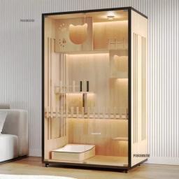 Nordic de madeira gato villa casa gaiolas para gatos à prova dwaterproof água ao ar livre grande gaiola para gatos casa moderna pet shop grande gatos gabinete produtos para animais de estimação d - Image 4