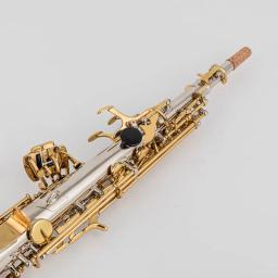 Jupiter-JSS1100SG Saxofone soprano com estojo, bocal, ligadura, palhetas, pescoço, chave de ouro, sax, prata - Image 4