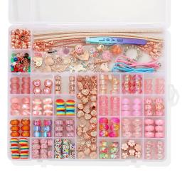 Diy contas para fazer jóias kit 305 pçs liga acrílico artesanal encantos pulseira acessórios conjunto de presente natal para a menina - Image 2