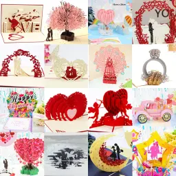 3D Pop Up Love Card para esposa e namorada, Obrigado Cartões, Presente para o Dia dos Namorados, Aniversário, Casamento, Convite, Saudação - Image 2