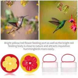 Alimentadores de anel de beija-flor de flores, alimentadores de pássaros ao ar livre, jardim, quintal, alimentadores de pássaros para animais de estimação, suprimentos para beber água - Image 3