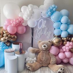 Balões Confete para Festa de Aniversário, Decorações Reveladas por Gênero, 36 em Rosa Claro e Azul, Platina - Image 4