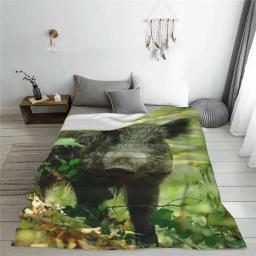 Cobertor fino leve para cama, Javali, Porco de caça, Animais, Natureza, Sofá, Cama, Tapete - Image 2