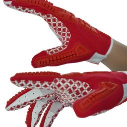 Seibertron lineman 2.0 acolchoado palma receptor de futebol americano luvas flexível tpr proteção impacto rugby luva vermelha adulto - Image 6