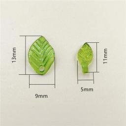 Acrílico Folha Pingente Contas Verdes para Fazer Jóias, Colar DIY, Brinco, Ornamento, Materiais de Moda, Atacado, 11mm, 13mm, 100Pcs - Image 5
