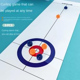 1 conjunto de presentes para famílias, mini jogo de curling de mesa, dobrável, lazer, shuffleboard, jogo de curling, entretenimento, portátil, crianças e adultos - Image 4