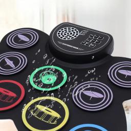 Bateria profissional de silicone com alto-falantes para crianças, bateria eletrônica, prática, portátil, elétrica, bateria, instrumento musical - Image 4
