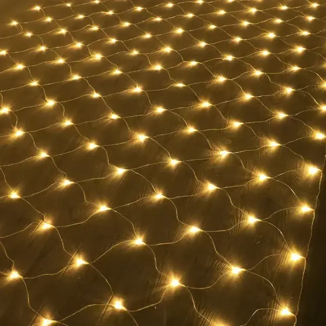 Cortina de Luzes LED Net Mesh para Janela e Decoração de Natal, Festas e Casamentos - Plug UE 220V