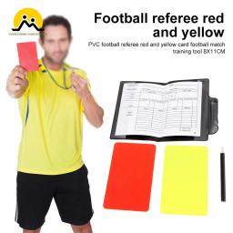 1 conjunto de futebol futebol árbitro cartões carteira notebook com cartão vermelho e cartão amarelo útil árbitro ferramenta folhas pontuação notebook - Image 1