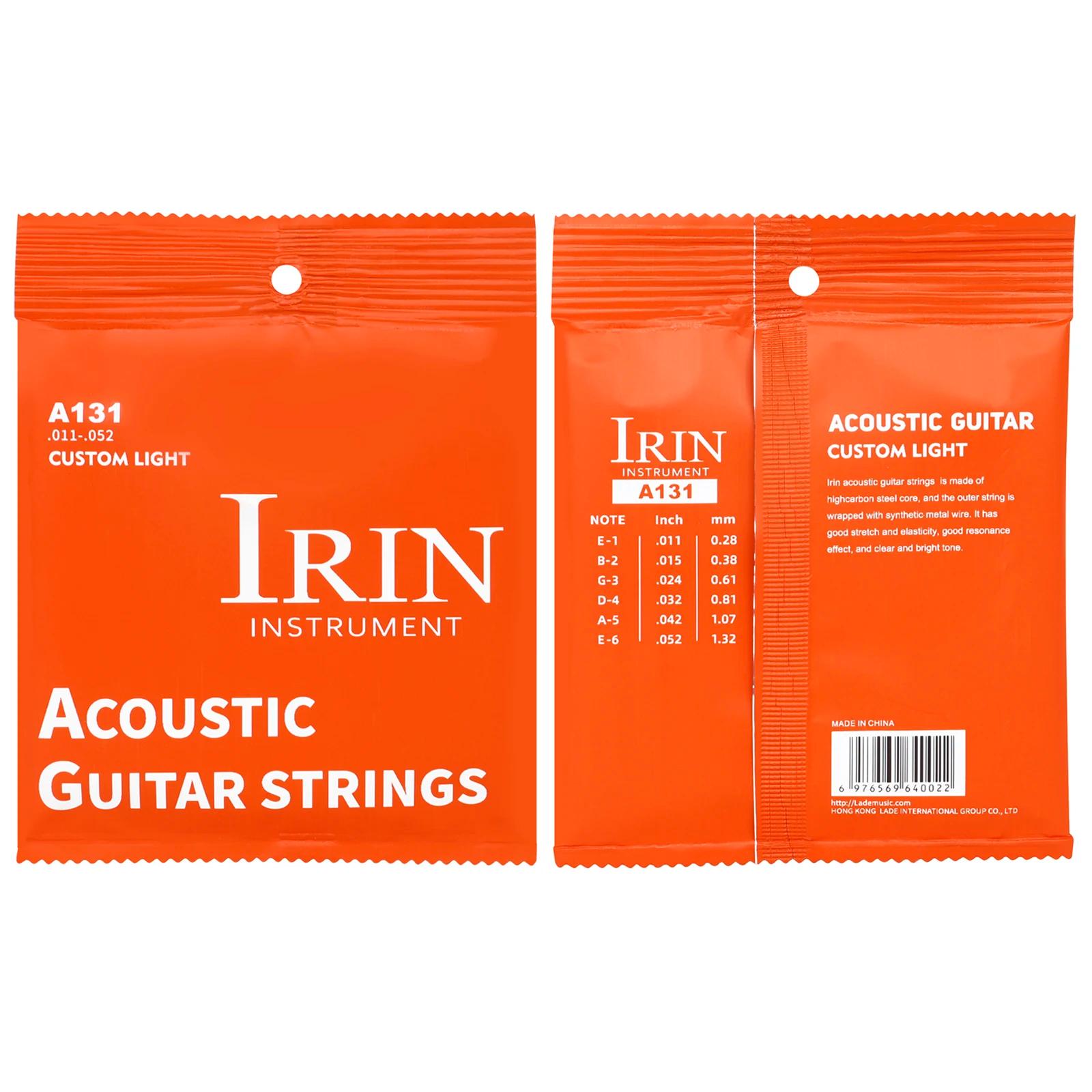 Irin cordas de guitarra acústica, núcleo de aço de alto carbono, revestimento de íon pvd antiferrugem, cordas de guitarra folk, acessórios de guitarra, peças - Image 1