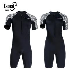 Terno de mergulho em neoprene para homens e mulheres, manga curta, zíper frontal, manter aquecido, mergulho drift, caiaque, caça submarina, natação, 3mm - Image 1