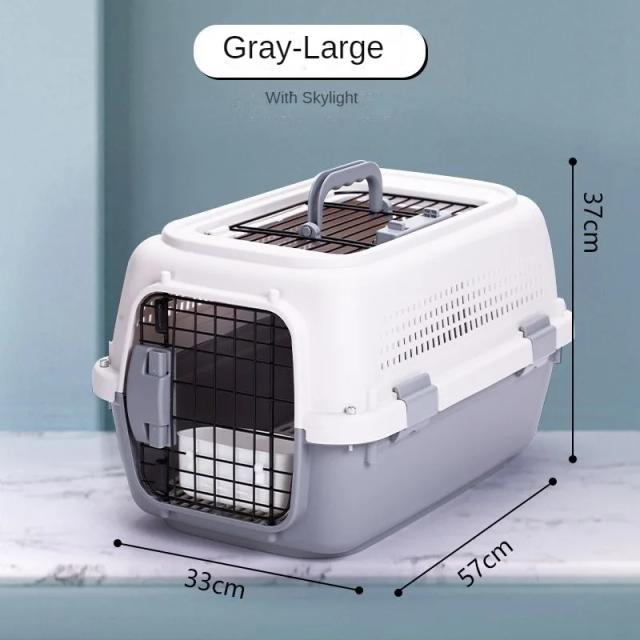 Gaiola de Transporte Portátil para Animais de Estimação - Caixa de Transporte Ventilada e Resistente para Cães e Gatos