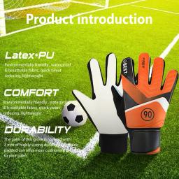 Luvas do goleiro do futebol para crianças, anticolisão, antiderrapante, respirável, látex, meninos, meninas - Image 3
