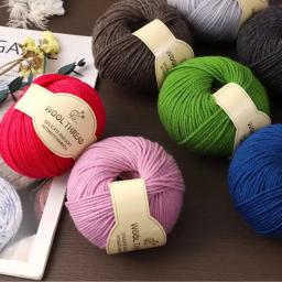Fio de Lã Merino para DIY, lenço, xale macio, fio de pelúcia, pentado e médio, suéter artesanal, 50g - Image 3